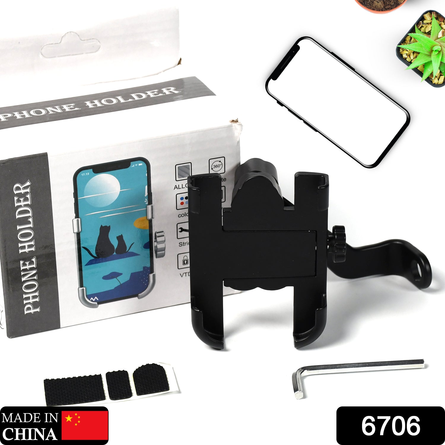 6706 Mobile Phone Holder With Easy Adjustable Rear View Mirror Mount Solid Metal Cradle Stand Suitable for Bike & Mobile Phones DeoDap 6706 Mobile Phone Holder With Easy Adjustable Rear View Mirror Mount Solid Metal Cradle Stand Suitable for Bike & Mobile Phones DeoDap